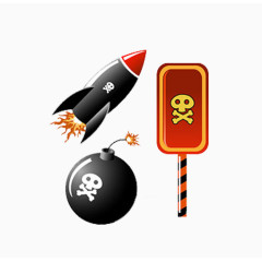 导弹和炸弹和警示牌