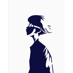 青少年仰望抽烟剪影