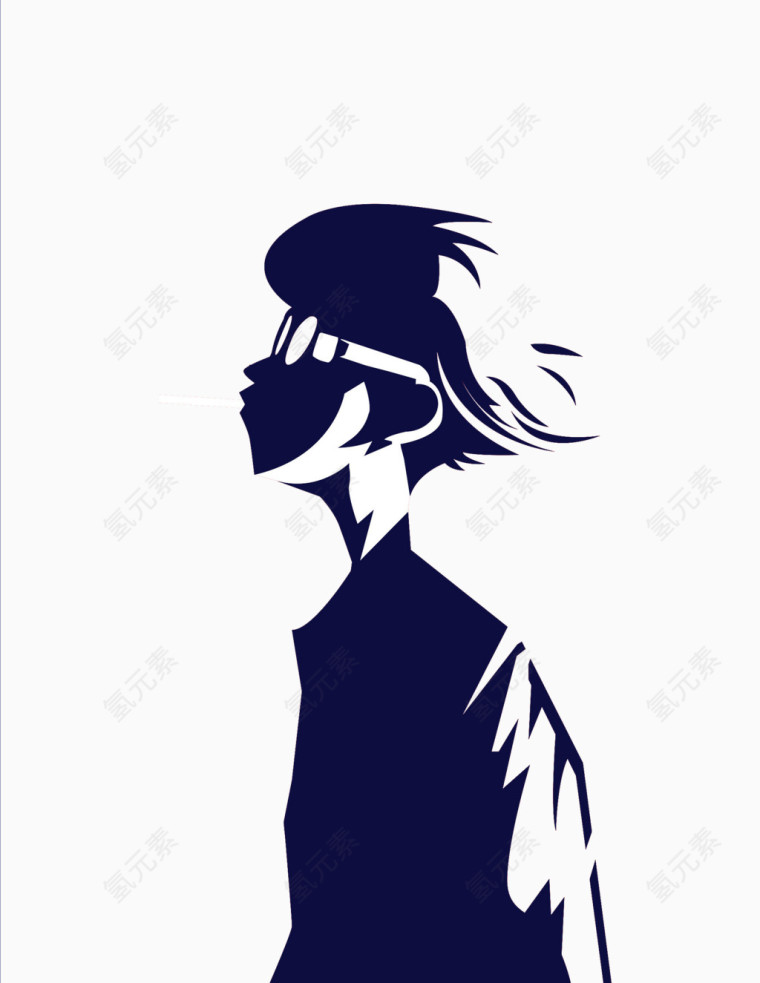 青少年仰望抽烟剪影