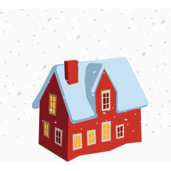冬季房屋矢量暴风雪素材