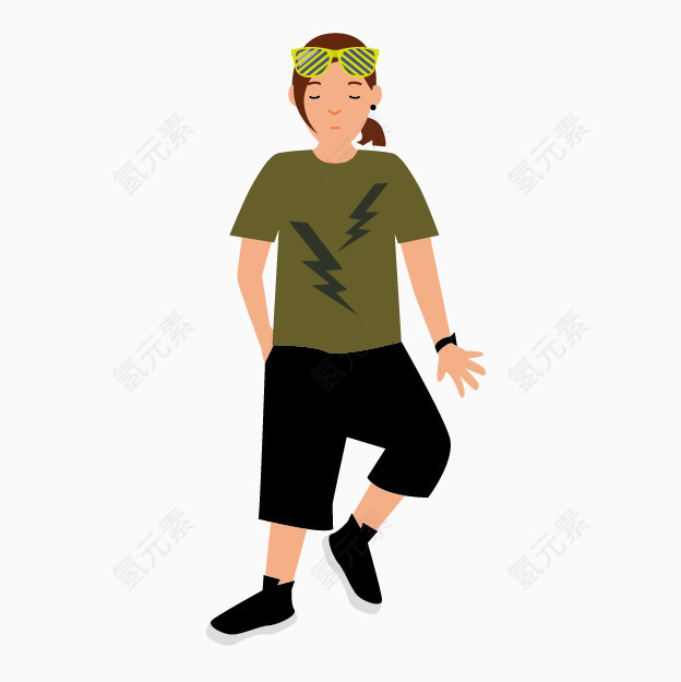 卡通嘻哈少年