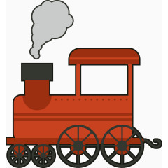 火车头红色上世纪矢量图