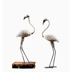 两个仙鹤摆件