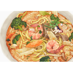 简笔漫画版美食