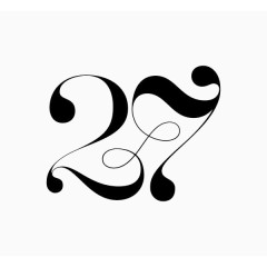 阿拉伯数字27素材