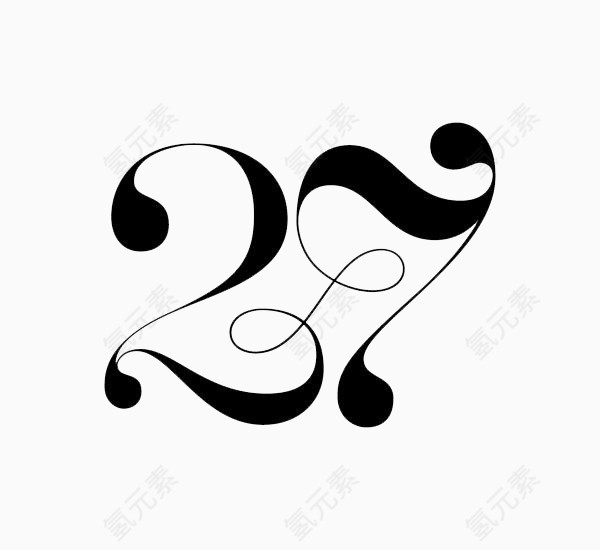 阿拉伯数字27素材