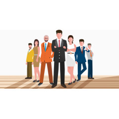扁平人物企业文化装饰图案