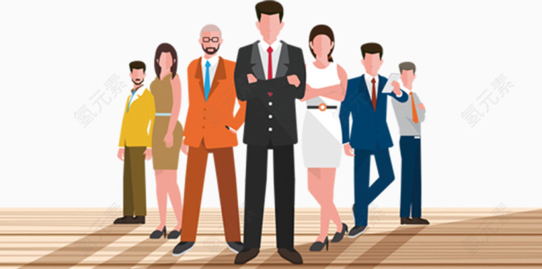 扁平人物企业文化装饰图案