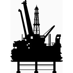 矢量石油砖井台剪影9