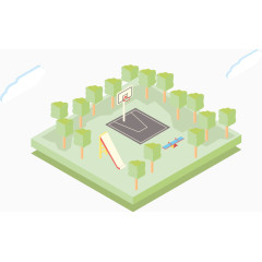 矢量手绘3D立体操场