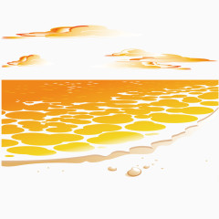 夕阳西下的海边场景