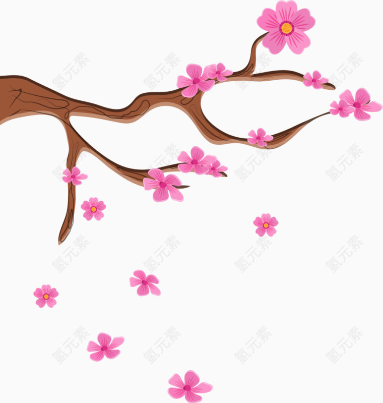 矢量手绘樱花