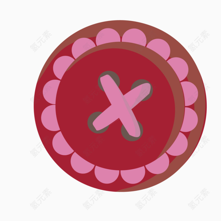 矢量旗袍纽扣红色四孔