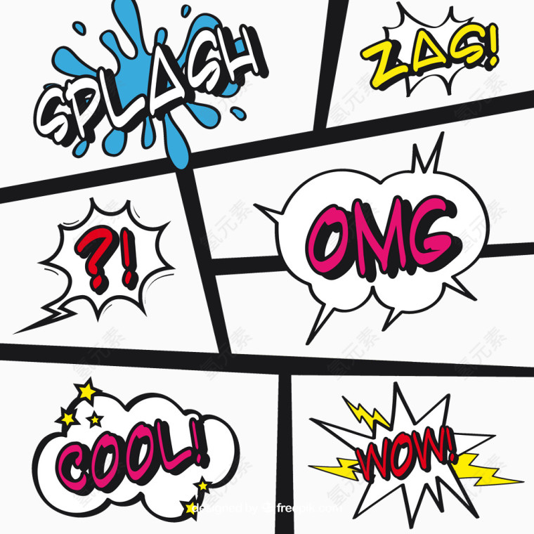 丰富多彩的漫画插图和拟声词