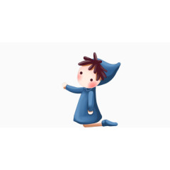 冬季卡通蓝色小孩