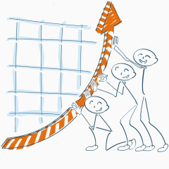 矢量卡通业绩数据上升素材