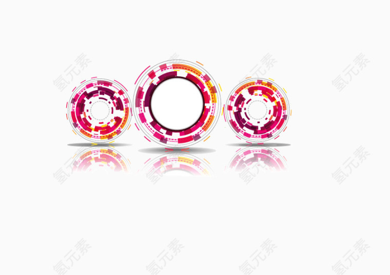 彩色渐变投影动感圆环背景矢量素材