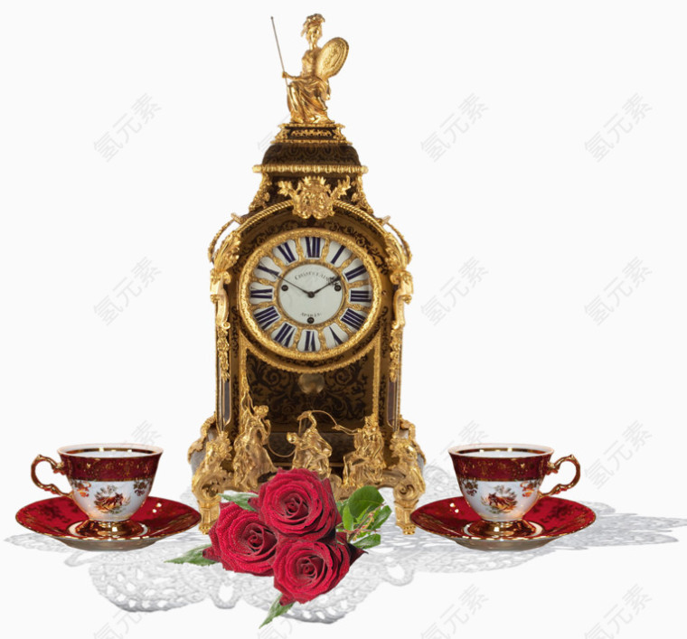 外国黄金时钟珠宝素材免抠