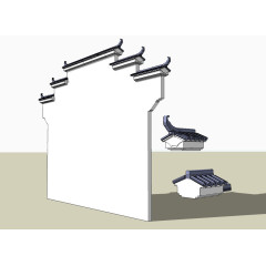 徽派建筑马头墙装饰素材