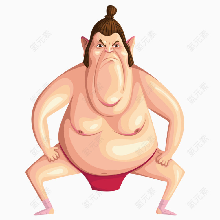 扎马步的肥胖男子