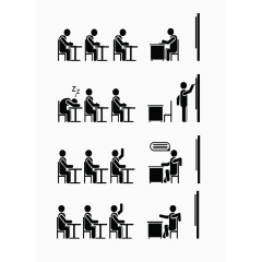 黑白色教室教学情形标识