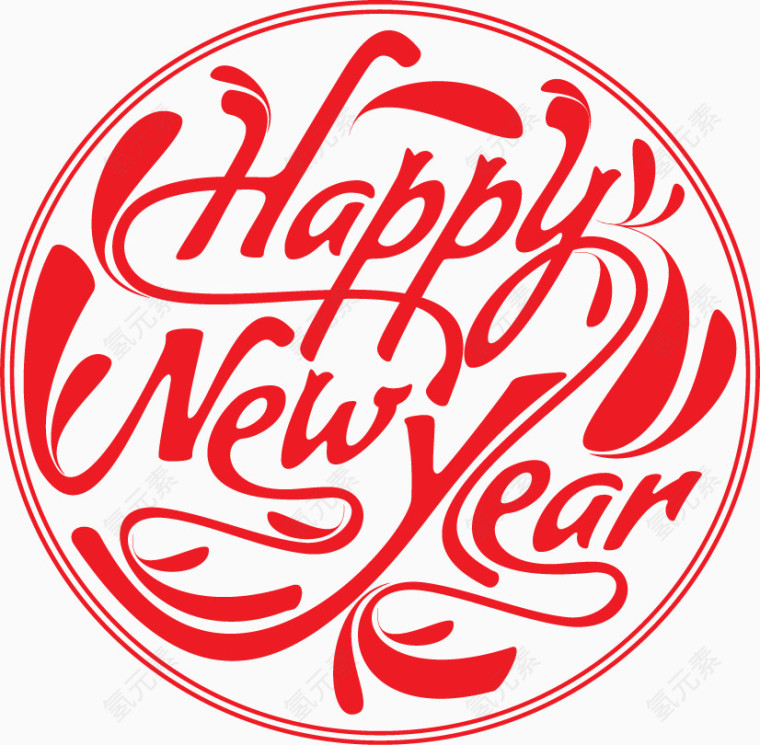 红色新年标志