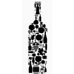 黑白酒瓶设计