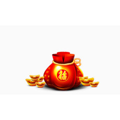 春节新年海报钱袋装饰