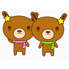 两只情侣可爱小熊玩偶