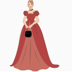 红色长裙