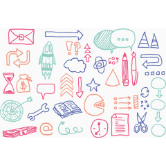 手绘效果商务金融元素