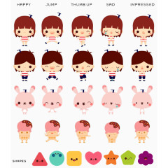 卡通形象情绪组合