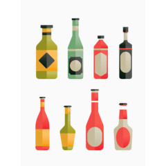 卡通手绘啤酒瓶矢量图