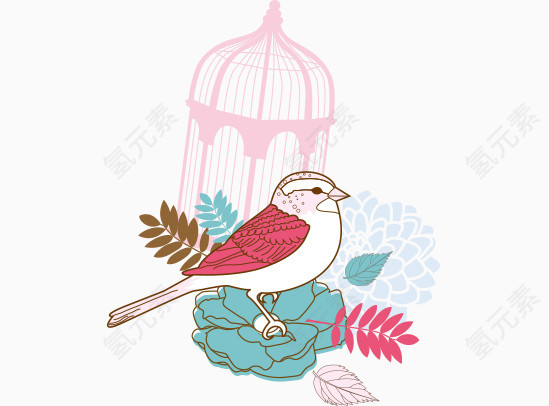 手绘精美动植物