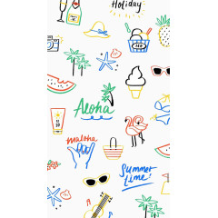 海边度假背景手绘图