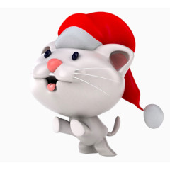 创意卡通猫咪头戴圣诞帽