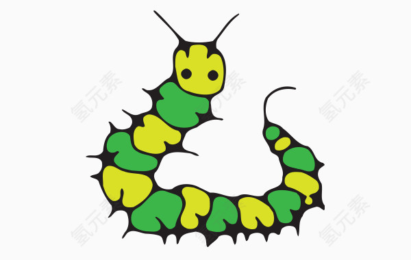 矢量儿童画毛毛虫