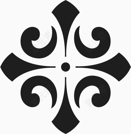 角花底纹花型对称平面图形