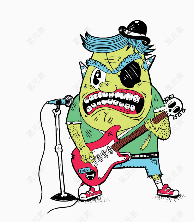 创意手绘怪兽唱歌