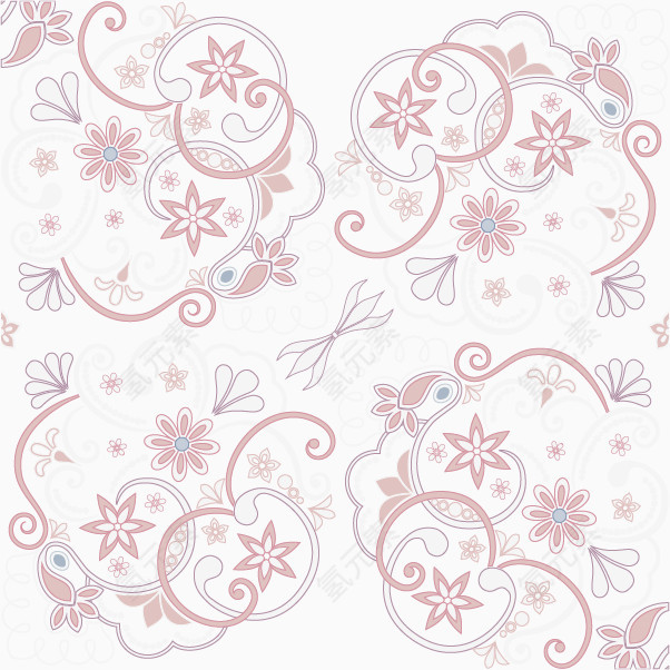 淡雅花纹素材
