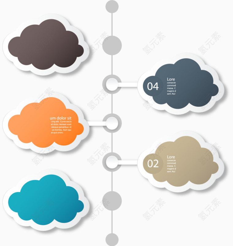 商务云信息图表设计矢量素材