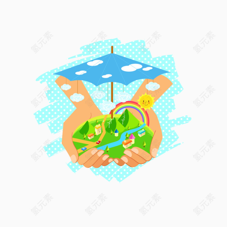 矢量爱护家园装饰图案