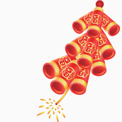 创意鞭炮新春素材矢量