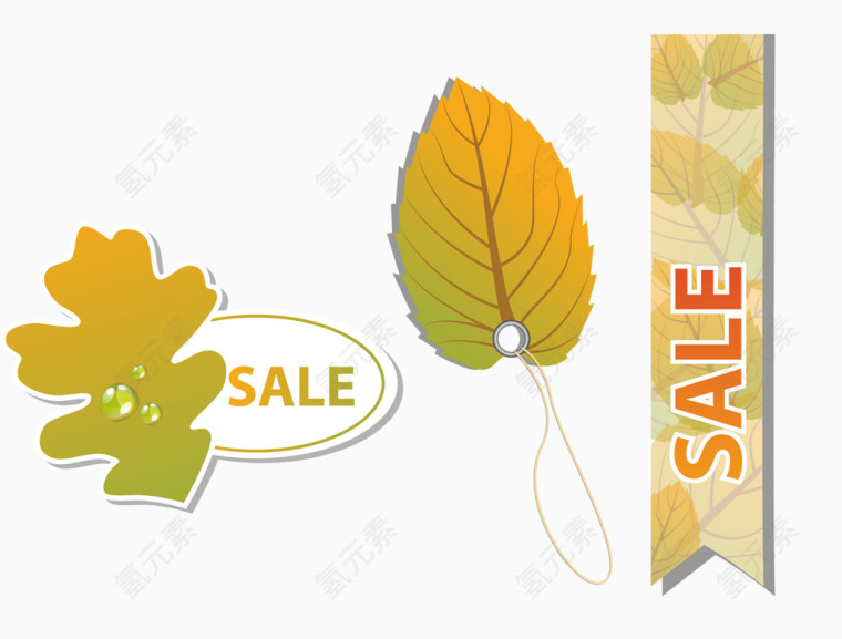 矢量促销枫叶标签