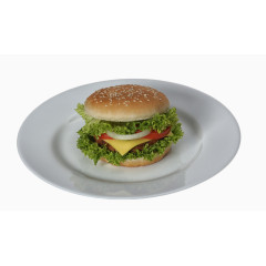 一份盘子里的汉堡免扣素材