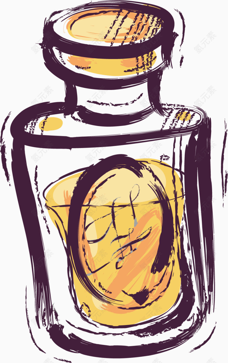 矢量创意设计女性香水瓶子图