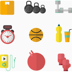 健身图标矢量集合