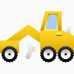 矢量图黄色卡通工程车