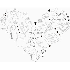 情人节心形简笔画