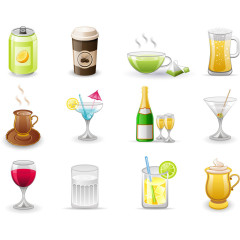 易拉罐  杯子 矢量  咖啡 啤酒杯